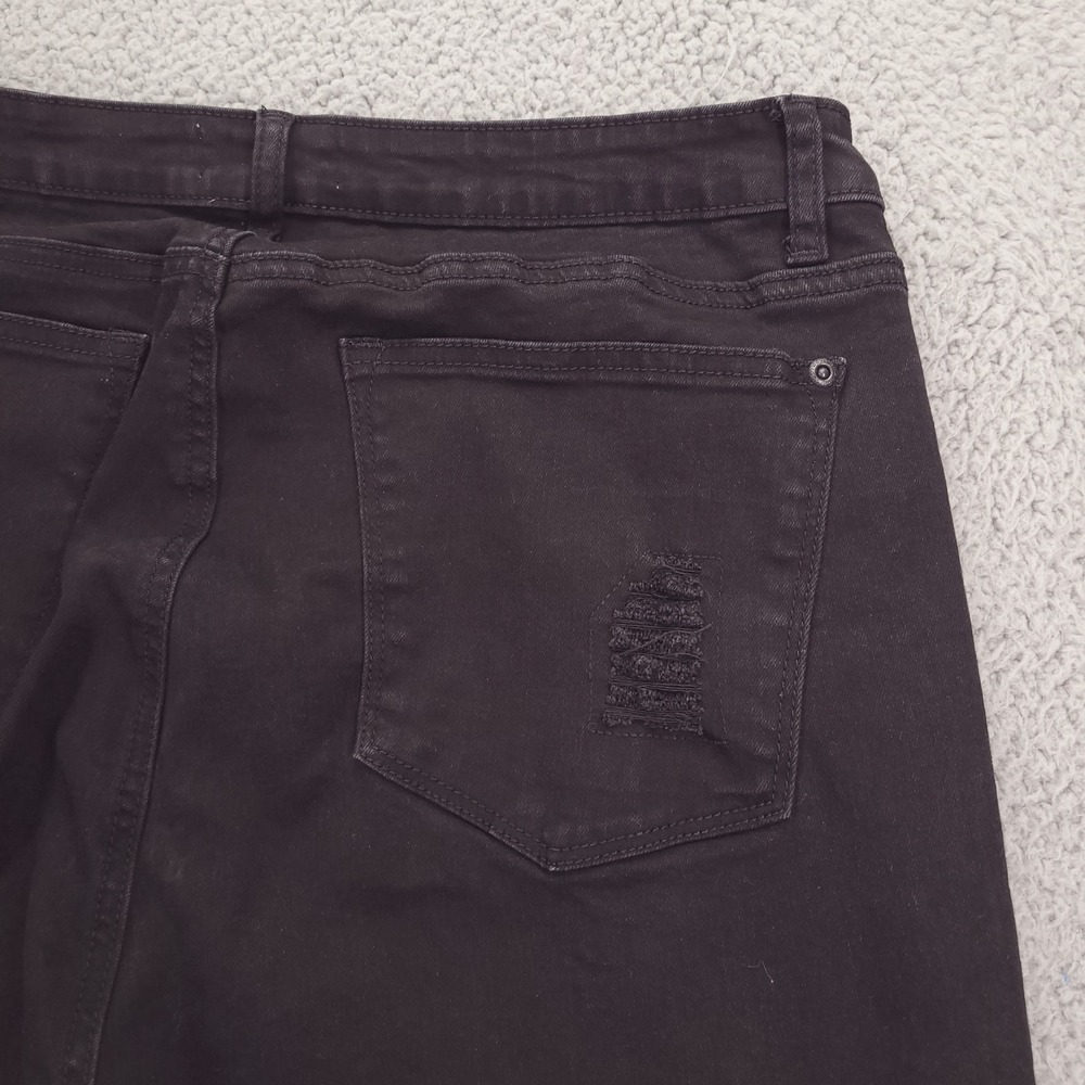 JUDY BLUE Jeans Size 1XL Skinny Fit Leopard Patch Black Stretch Denim - Picture 4 of 14